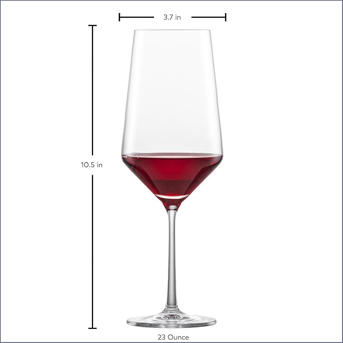 ZWIESEL GLAS Pure Bordeaux Red Wine Glass (Set of 2), Bordeaux Glasses for Red Wine, Dishwasher-Safe Tritan Crystal Glasses, Made in Germany (23 Ounce)