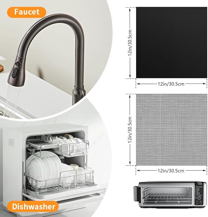 for Ninja Reusable Air Fryer Liners 12x12inch, Oven Liners for Bottom of Toaster Oven, 3x Oven Liner + 3x Mesh Sheets, Heavy Duty Microwave/Grill Baking Mat Pre-Cut Square for SP101/SP201/SP301/SP351