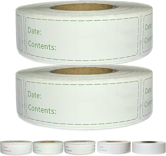1000pcs Freezer Labels,1x3 inch for Food containers,Food Labels Quick and Easy to Remove- Easy to Write on(Green)