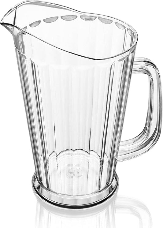 New Star Foodservice 46144 Polycarbonate Plastic Tapered Style Restaurant Water Pitcher, 60-Ounce, Clear