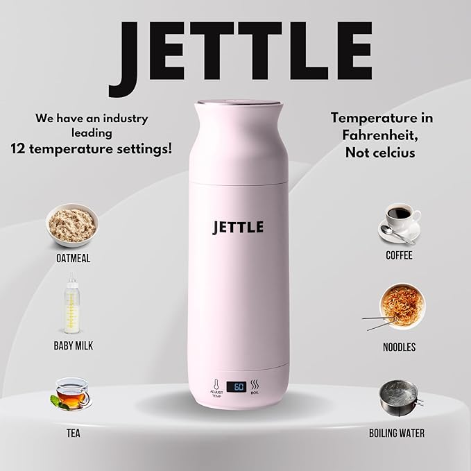 Electric Kettle - Travel Portable Heater for Coffee Tea Milk Soup - Stainless Steel Travel Water Boiler tea pot with Temperature Control - LED - Automatic Power Off - 450ml - Kitchen Appliance