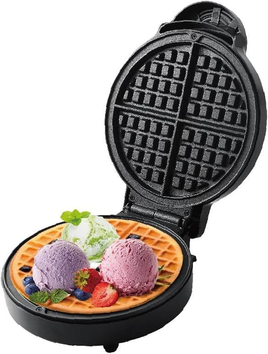 Round Classic Waffle Maker-Belgian Waffle Maker With Nonstick Surface For Easy Cleaning - Great Holiday Gift