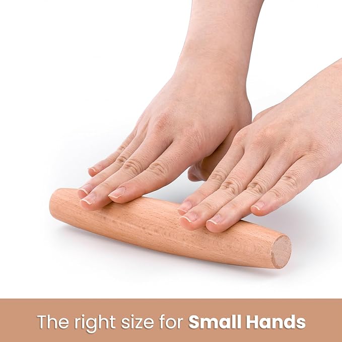 Elsjoy 12 Pack 8 Inch Small Wood Rolling Pins, Non-Stick Wooden Dough Roller Pin for Baking Pie, Cookie, Pasta, Dumpling