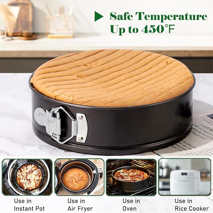 7 Inch Springform Pan for Instant Pot 6, 8 Qt Pressure Cooker 50Pcs Parchment Paper Baking Mold Round Leakproof Nonstick Removable Bottom Bakeware for Cake Cheesecakes Pizza and Quiches Accessories