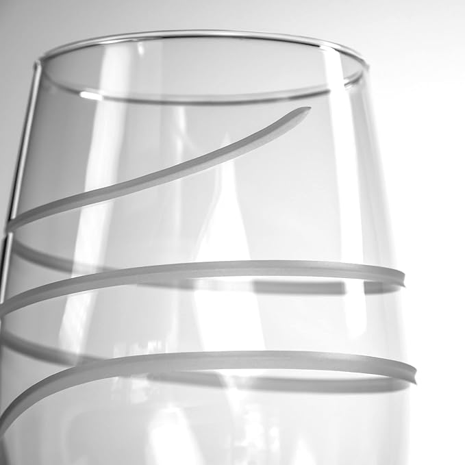 Rolf Glass Twist All Purpose Wine Glass 18 Ounce | Proudly Made in the USA | Large Wine Glasses | Lead-Free Glass | Engraved Large Wine Glasses | (Set of 2)