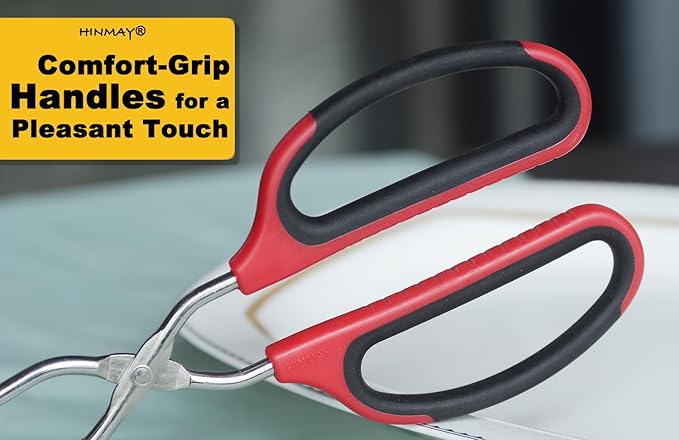 Stainless Steel Scissor Tongs 15-Inch Heavy Duty Grilling Tongs, Set of 2