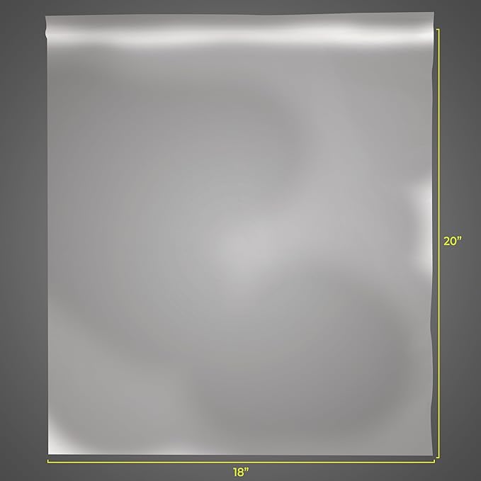 SNL Quality Zipper Lock Extra Large Jumbo Reclosable Clear Disposable Plastic Bags, Strong | 18" X 20" - 2 MIL - 50 Bags