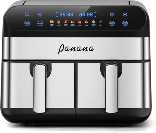 Panana Air Fryer 9.5 Quart Air Fryer with Dual Basket for Quick and Easy Meals, 8 Pre-set Function Air Fryer for Family and Childern, Christmas Gift New Year Gift