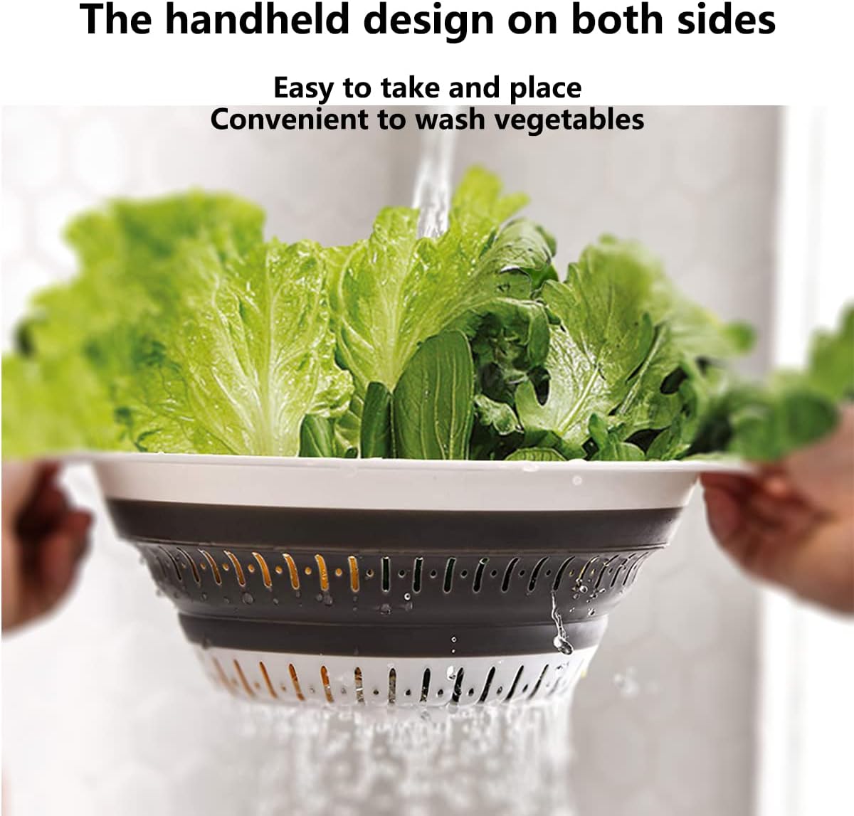 Collapsible Colander and Strainer,Silicone Strainer Colanders & Food Strainers,for Vegetable and Fruit, Kitchen Essentials