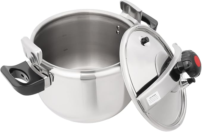 23.2 Quart Pressure Cooker Stainless Steel Pressure Canner, Large Capacity, Commercial Pressure Cooker Clamp On Type, Single Valves for Family or Commercial Use