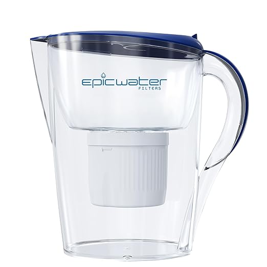 Epic Water Filters Pure Filter Pitchers for Drinking Water, 10 Cup 150 Gallon Filter, Tritan BPA Free, Removes Fluoride, Chlorine, Lead, Forever Chemicals