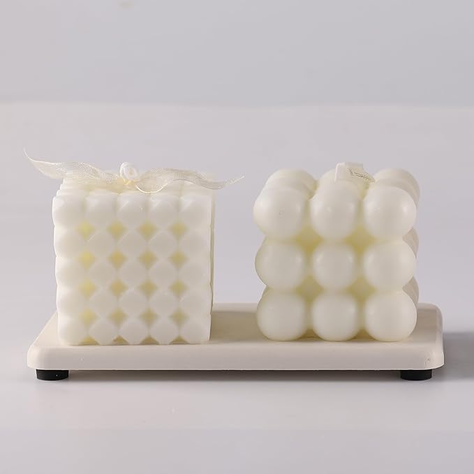 2 Pcs Water Absorbing Stone Trays, Kitchen/Bathroom Sink Soap Dish, Diatomite Tray Used for Hand Soap & Cosmetic Bottles in The Modern Home, 3.15" W x 6.3" L, White