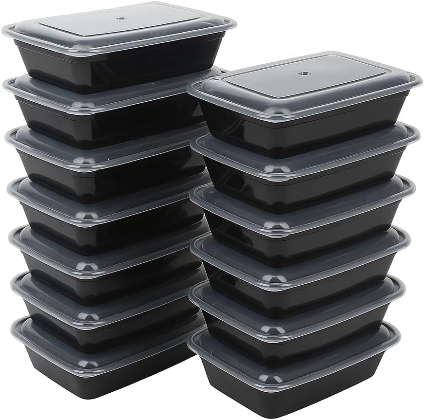 Ruthy's Outlet Meal Prep Containers W/Lids -Square Food Storage – BPA-Free| Stackable | Microwave | Freezer & Dishwasher Safe | Reusable Lunch Bento Box Portion Control & Planning (30 Pack, 32 oz)