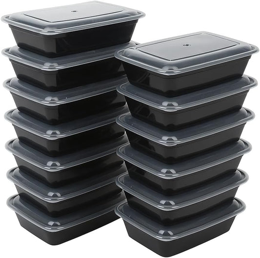Ruthy's Outlet Meal Prep Containers W/Lids -Square Food Storage – BPA-Free| Stackable | Microwave | Freezer & Dishwasher Safe | Reusable Lunch Bento Box Portion Control & Planning (30 Pack, 32 oz)