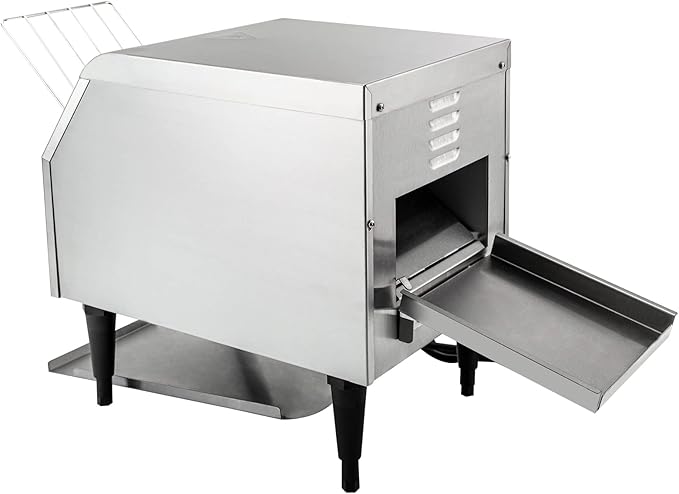 Commercial Conveyor Toaster 150 Slices/Hour Stainless Steel Conveyor Toaster 1300W Electric Toasters Oven Heavy Duty Countertop Restaurant Toaster for Cafes Bun Bagel Bread
