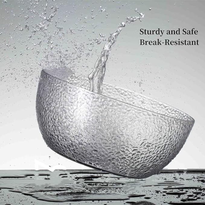 Qxbekmor 130 oz Acrylic Salad Bowls, 9.5" Serving Bowls for Fruits, Popcorn, Chips, Dips, Condiments, Break-Resistant Set of 2, Clear Circular