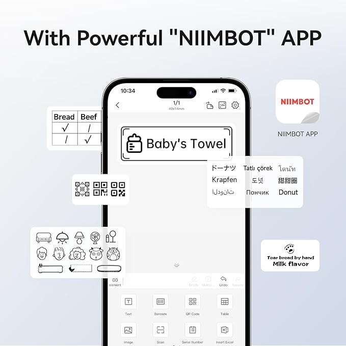 NIIMBOT B1 Label Maker with Tapes, 2 Inch Portable Thermal Label Printer for Home School Office Small Business, Address, Bakery, Crafts, Retail, Support Smartphones & PC，Dark Blue