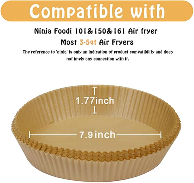 Air Fryer Liners for Ninja Air Fryer, 100 Pcs Disposable Paper Liner
