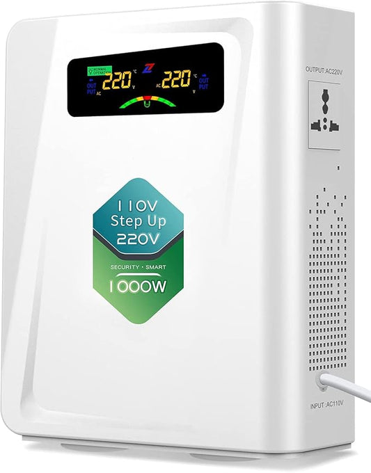 120v to 240v Step Up Transformer 1000W, 110v to 220v Power Voltage Converters, No Noise, Ten Protection Functions, Suit for Coffee Machines, Rice Cookers and Other Appliances