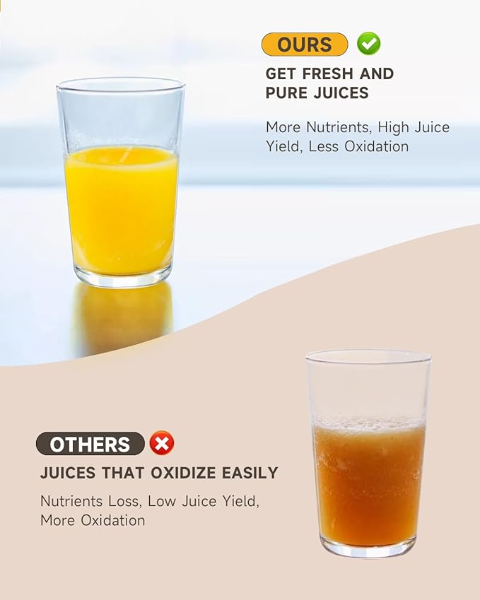 Cold Press Slow Juicers for Carrot Celery Ginger Beet, Electric Coffee Grinder, 250W Masticating Juicer Machine Vegetables Fruit Juice Extractor Easy To Clean Quiet Juicer BPA-Free Reverse Function