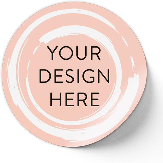 100 Custom Vinyl Stickers - Upload Your own Image, Text, Design, Logo - Personalized Logo Labels for Handmade, Packaging, Bottle, Jars, Candle, Brand Stickers (Peach, 1x1)