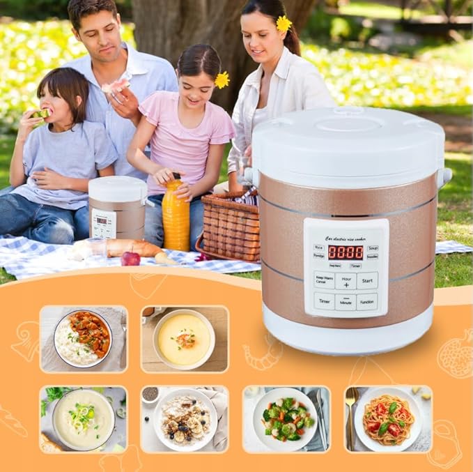 1.6L Manufacturer Multicooker Rice Cooker for Truck Kitchen & Travel RV Camping (car cooker 12v-24v Gold)