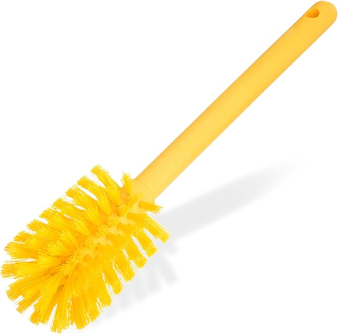 SPARTA Large Water Bottle Brush Ideal for Wide-Mouth Jars, Bottles and Tumblers, Dishwashing Tool with Handle for Home and Commercial Kitchens, Plastic, 12 Inches, Yellow