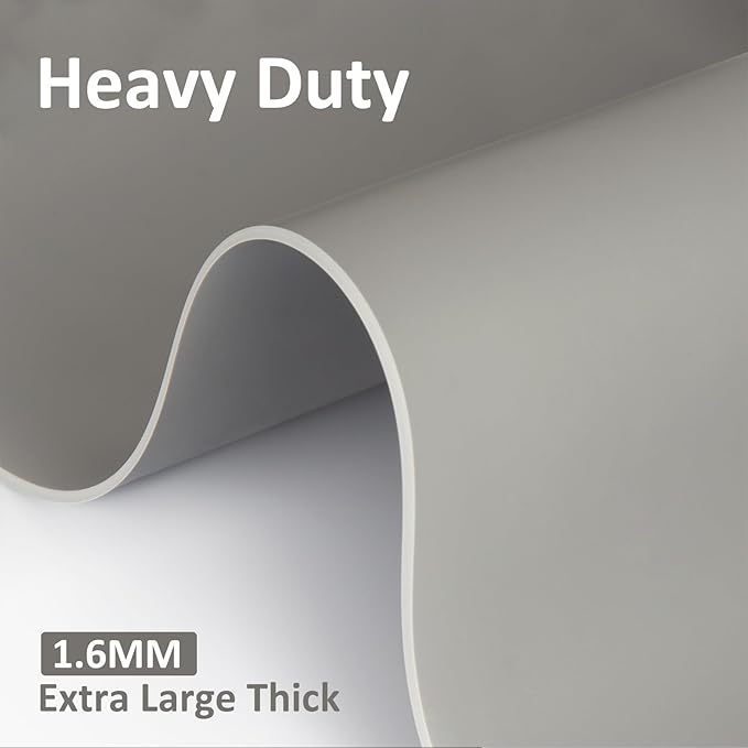 Extra Large Silicone Mat,Silicone Mats for Kitchen Counter Island Dinner Table Countertop Protector Heat Resistant Mat (120” x 48”, Grey)