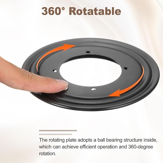 uxcell 3Pcs 5.5 Inch Rotating Bearing Plate, Swivel Plate Stand Lazy Susan Hardware Round Turntable Base Tray for Table Serving Tray Revolving Shelve, Black