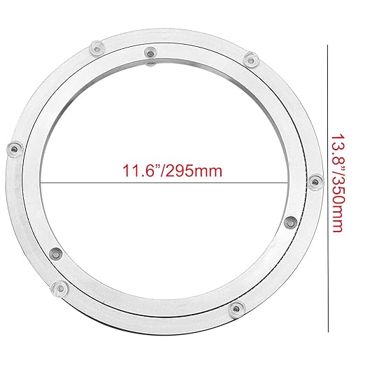 Aluminium Alloy Turntable Bearing, Heavy Duty Swivel Turntable Lazy Susan Rotating Bearing Turntable Round Dining Table Smooth Swivel Plate Hardware (350mm - 14inch)