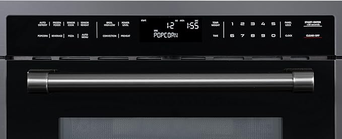 KoolMore Reserve 24 in. 1.6 cu. ft. Built-in Convection Microwave Oven with Air Fryer, 10 Power Levels, Sensor Cooking, Bake, Roast, Broil, Defrost, 1750 Watts, UL Certified in Black Stainless-Steel