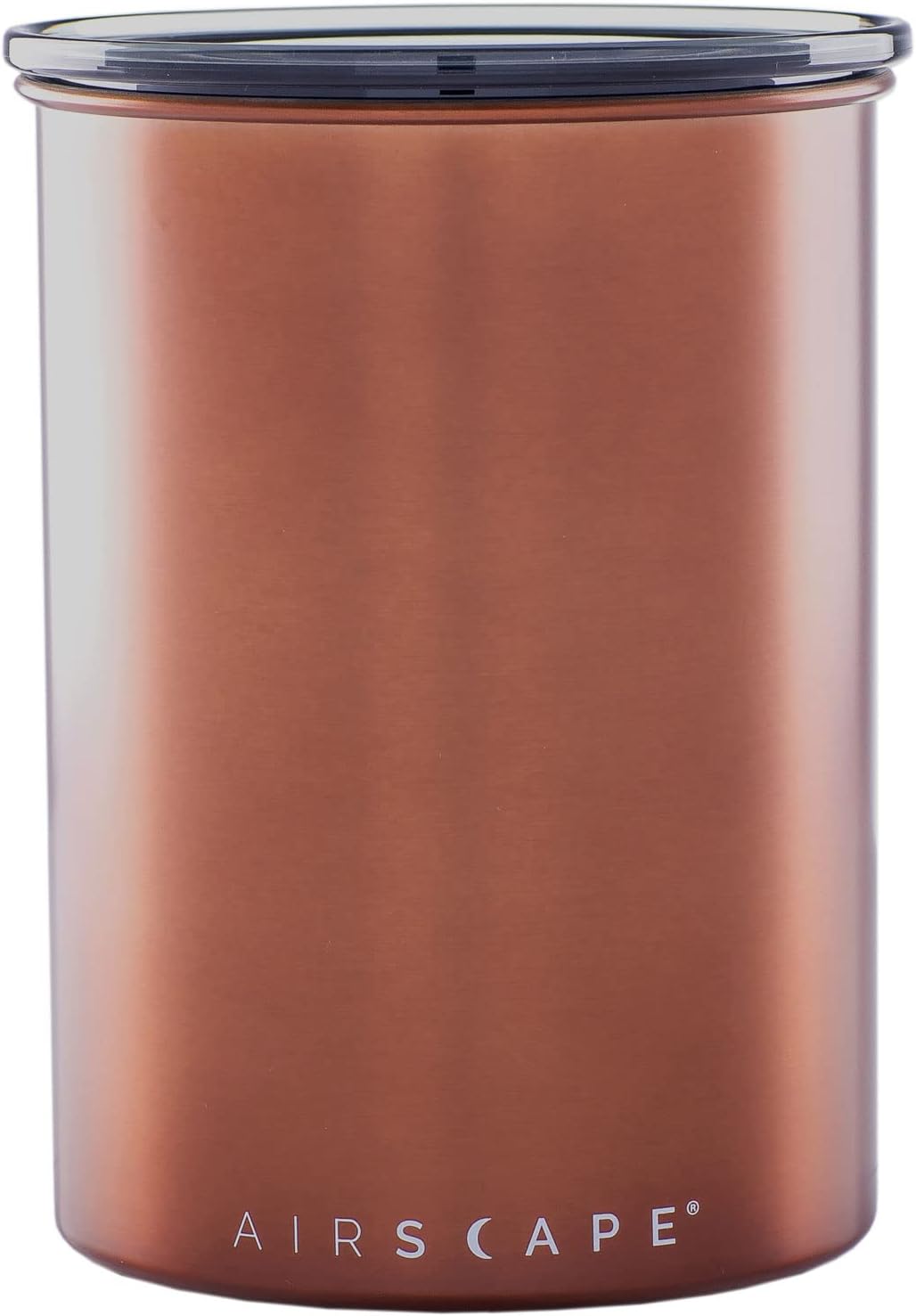 Planetary Design Airscape Stainless Steel Coffee Canister | Food Storage Container | US Patented Inner Plunger Lid REMOVES Excess Oxygen | Don't Buy airtight, Buy AIR-Less | (Medium, Brushed Copper)