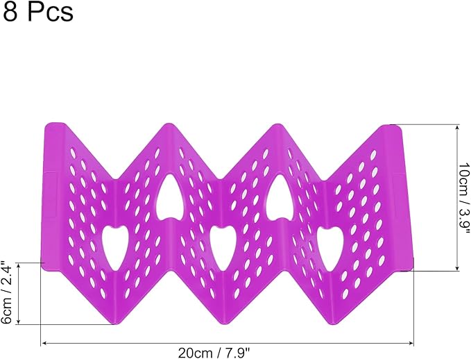 uxcell 8 Pcs Taco Holder Stand, Plastic Taco Plates Hold Up to 3 Tacos, Hollow Carved Taco Shell Holder, Dishwasher Microwave Safe, Purple