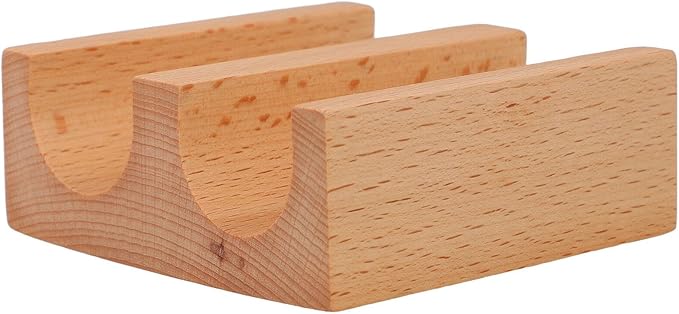 Alipis Wooden Sushi Taco Holder, Sushi Roll Rack U Shaped Sashimi Plate, 2 Slot Sushi Hand Roll Stand Sashimi Serving Tray Food Display Stand