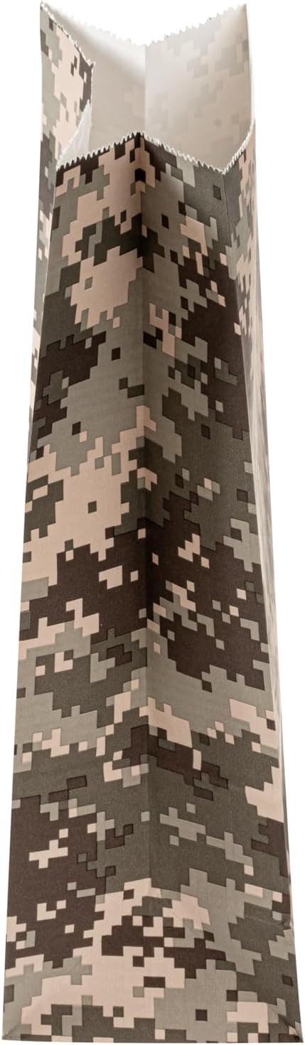 Restaurantware Bag Tek 4 LB Disposable Lunch Bags 100 Sturdy Take Out Bags - Flat Bottom Great For Restaurants Cafes And Bakeries Camouflage Paper Popcorn Bags Versatile For Grocery And More