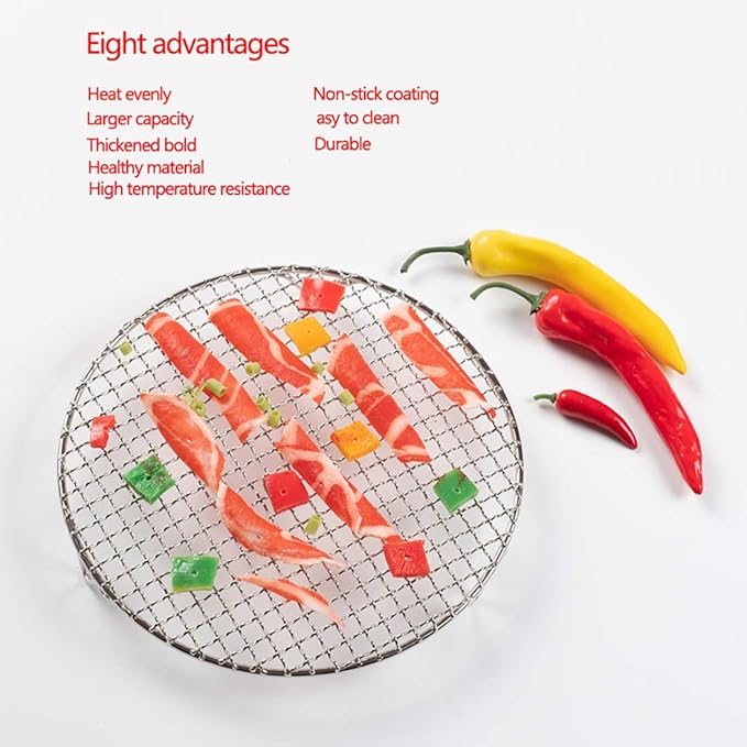 11" Round Cooling Rack Baking 304 Stainless Steel Versatile Steaming Grilling Fit Air Fryer,Cake Pan, Oven