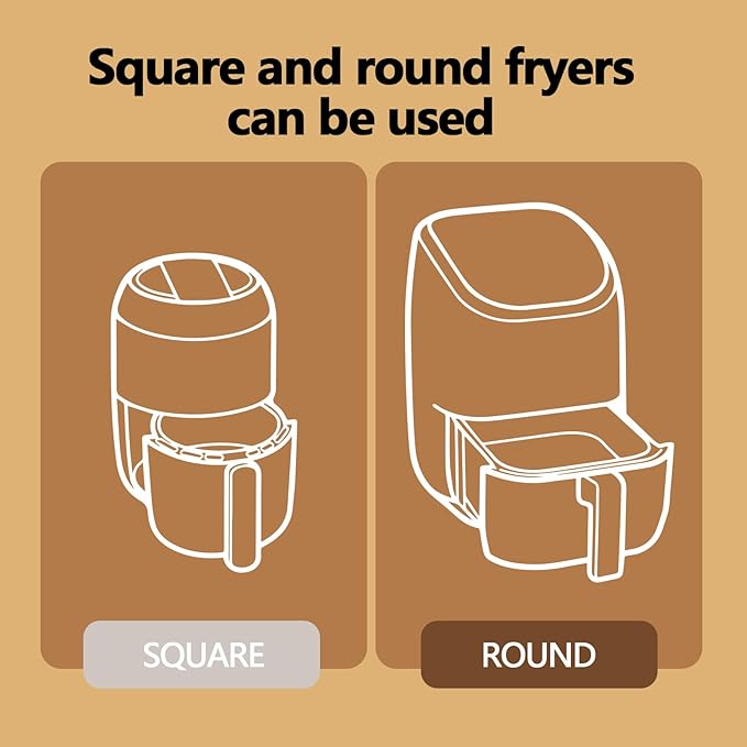 400 Pack 7.5 Inch Air Fryer Liners, Parchment Paper Sheets for Air Fryer Basket, Non-Stick, Disposable, Unbleached, Heat Resistant, Fits 3-6 QT Air Fryers. (Bottom size: 6in)