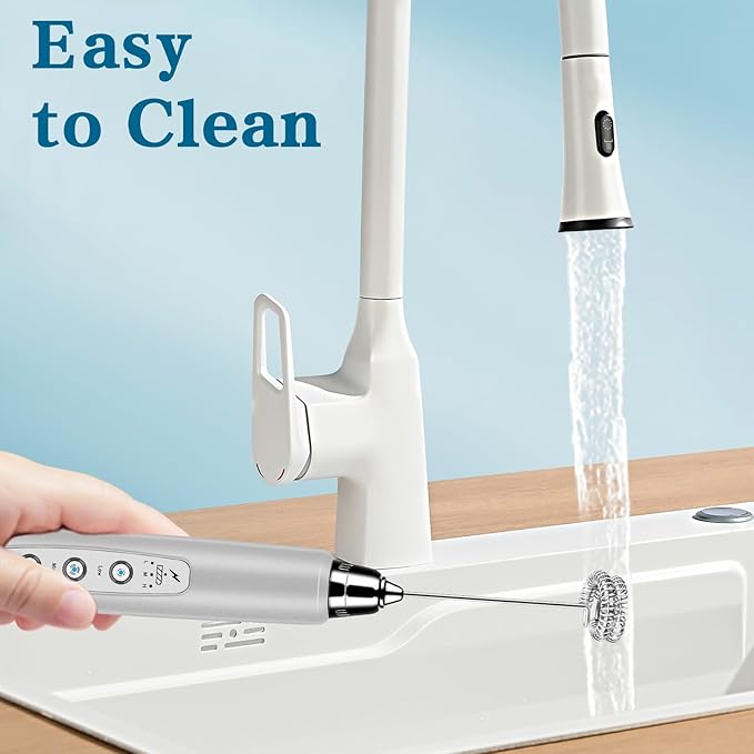 Milk Frother Handheld for Coffee, Electric Whisk 3 Speed Adjustable, Drink Mixer with Stainless 3 Whisks, Rechargeable Hand Frother Wand, Foam Maker for Latte Cappuccino Matcha Egg Silver