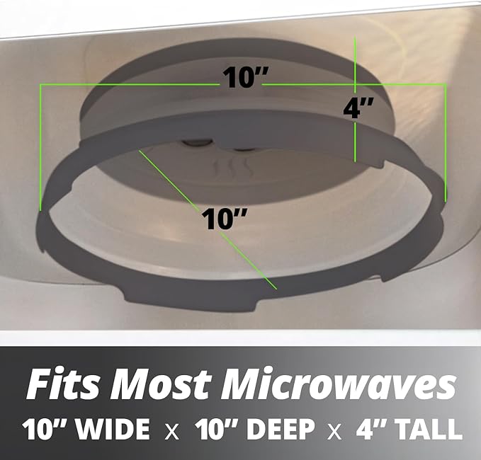 Magnetic Microwave Splatter Cover, Collapsible Microwave Cover for Food - Vented & Magnetic Microwave Plate Cover, 10-inch, BPA-Free - Graphite