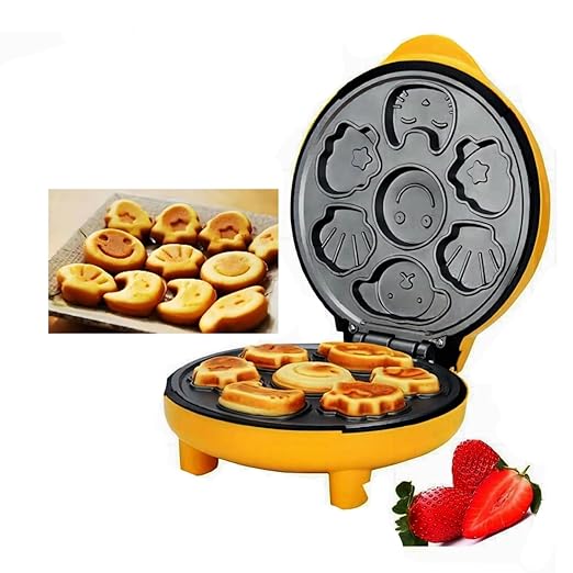 Waffle Maker for Kids 7 Different Shaped Pancakes Animal Waffle Maker Electric Nonstick Waffler Iron, Pan Cake Cooker