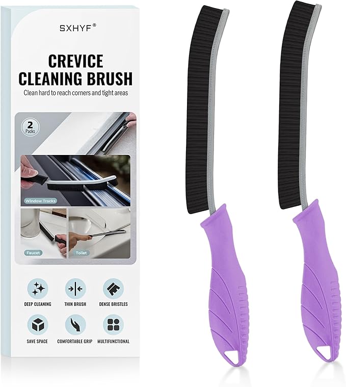 SXhyf Crevice Cleaning Brush - Grout Scrub Brush, House Cleaning Supplies, Gap Cleaning Tools, Home Essentials, Gifts for Women Men, Hard Bristle Crevice Cleaner Brush for Household Use, Bathroom