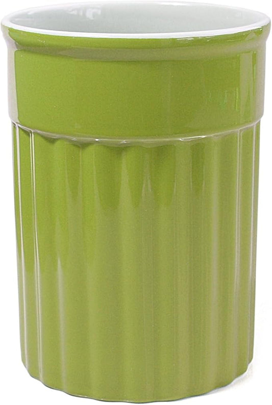 Omniware Simsbury Tool Jug, Citron - Rustic Stoneware Utensil Holder, Farmhouse Kitchen Decor, Large Countertop Utensil Storage Crock, Dishwasher Safe, Vintage-Inspired Organizer for Spatula