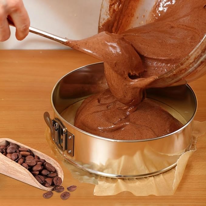 Soro Essentials- 8'' x 3'' Deep Aluminum Round Spring Form Pan- Leak Proof Cheesecake Pan Spring Form Pans with Removable Bottom and Quick Release Latch for Baking Cheesecake Cakes