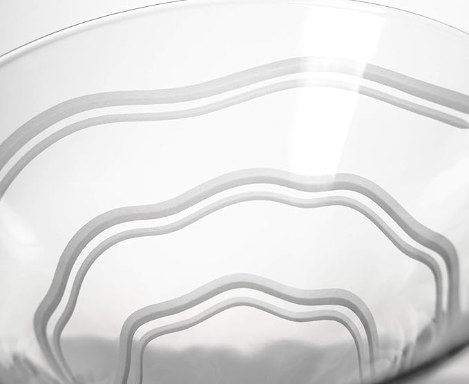 Rolf Glass Good Vibrations Martini Glass | Set of 2 Stemmed 10oz Martini Glasses | Lead-Free and Diamond-Wheel Engraved | Etched Spiral Glassware | Made in America