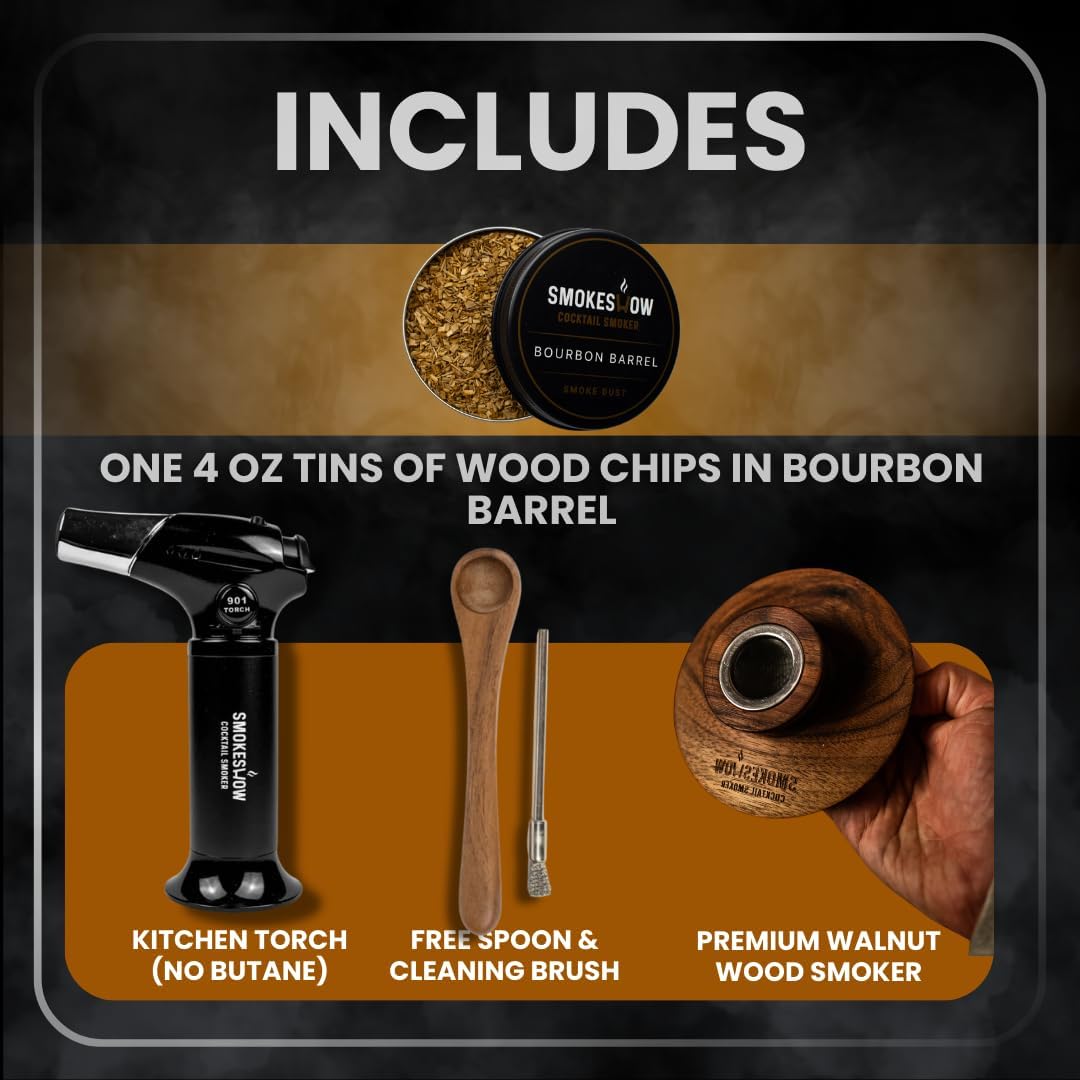 Bundle with Kitchen Torch, One Flavor of Wood Chips Bourbon Barrel (No Butane Included)