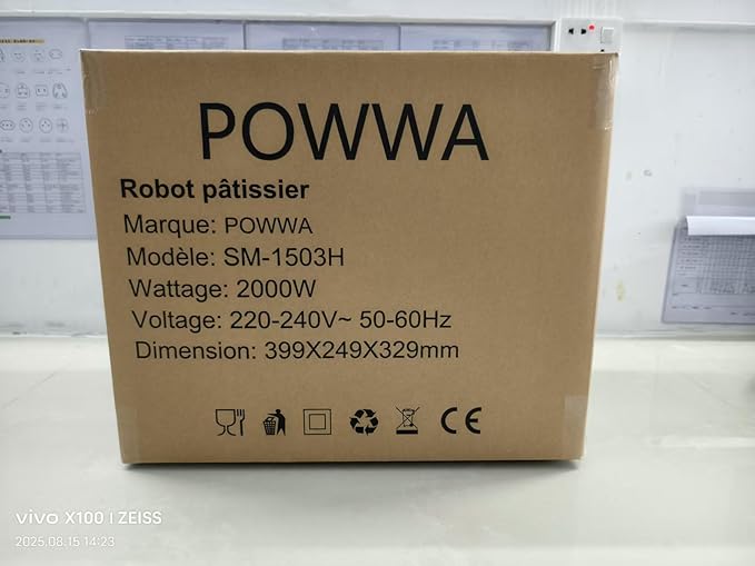 Stand Mixer, POWWA 7.5 Quart Electric Mixer, 6+1 Speed 660W Tilt-Head Kitchen Food Mixers with Whisk, Dough Hook, Mixing Beater & Splash Guard for Baking, Cake, Cookie (Silver-with Handle)