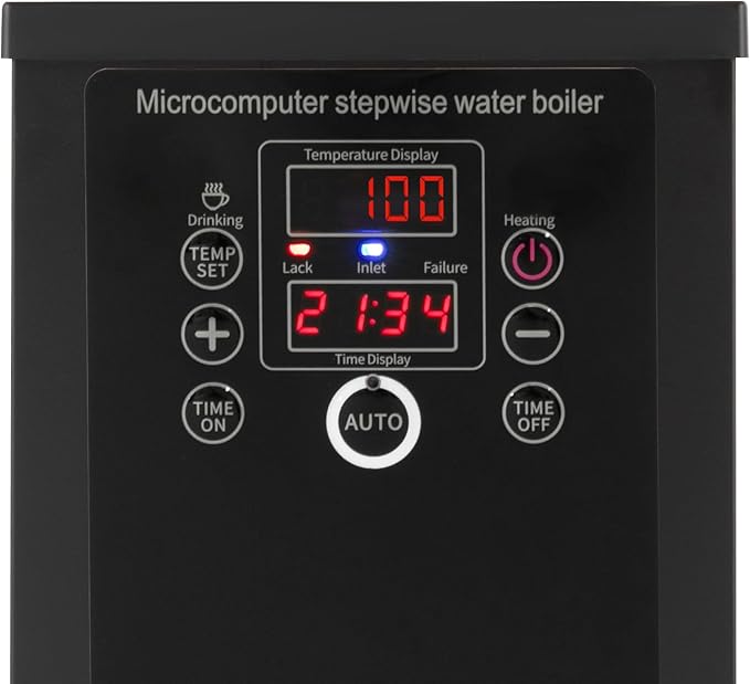 Step-Heating Commercial Hot Water Dispenser, 15L/3.96Gal Hot Water Boiler Dispenser Electric Water Pot Boiler Commercial Boiling Water Machine for Tea Coffee Shop Dessert Shop Hotel - 28L/H 2500W