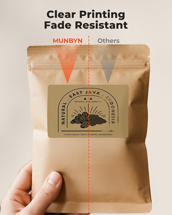 MUNBYN 3x2 Inch Brown Thermal Labels, Thermal Sticker Labels for Price, Barcode, Mailing, Name, 500 Sheets/1 Roll