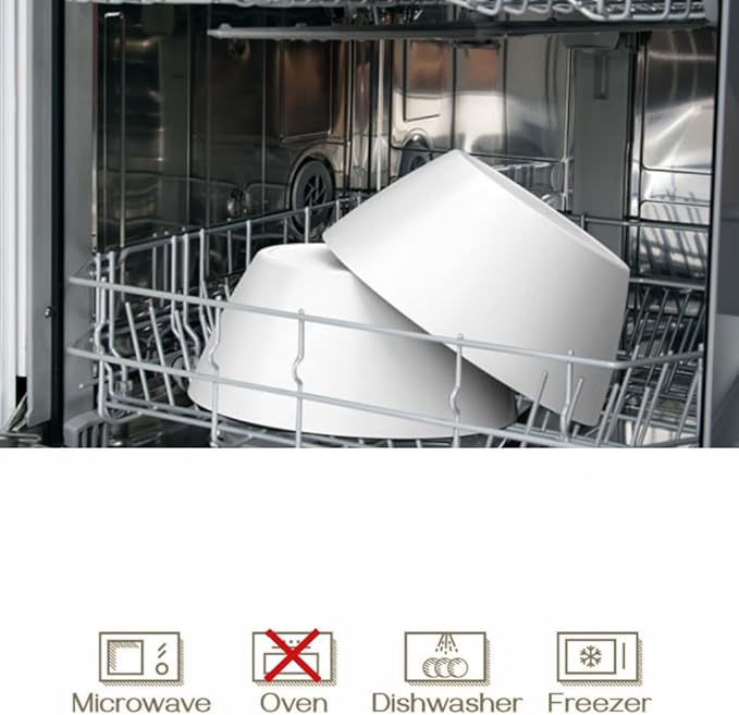 10 inch Large Salad Bowls, White Serving Bowls 118 oz, Bamboo Fiber Bowls Set of 3, Microwave and Dishwasher Safe, Great for Salad, Fruits, Vegetables and Party