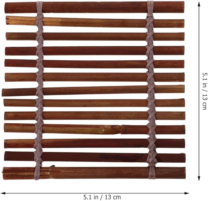 BESTOYARD 5.11-Inch Japanese Sashimi Bamboo Sheet- Decorative Platter Sushi Making Rolling Mats for Seafood Presentation Table Decor